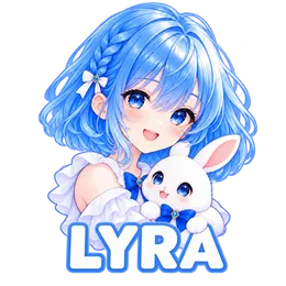 Lyra 的吉祥物：抱着白兔的蓝发女孩。